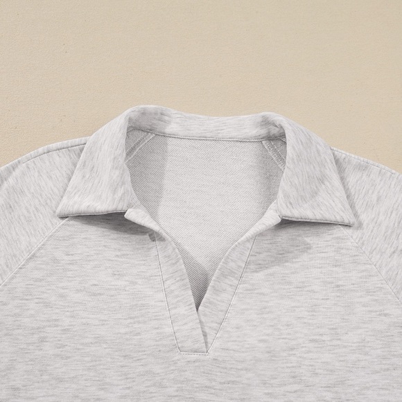 Trendy Boutique Light Gray Wide Leg Pants & Top - Picture 5 of 12